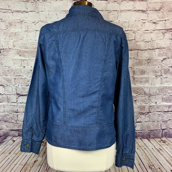 Dress Barn Womens Blue Snap Front Denim Jacket - Picture 6 of 12